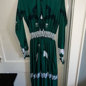 KK Bloom Womens Long Green/Emerald Dress